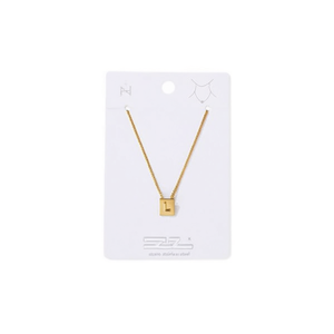 Collier avec pendentif lettre L EzL, plaqué or, acier inoxydable, chaîne minimaliste, unisexe, bijoux de tous les jours, cadeau - Product Image 1