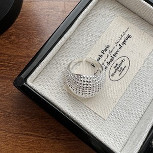 S925 Sterling Silver Bead <b>Ring</b> with Cute Niche Design Korean Style INS Fashionable Texture Inlaid <b>Ring</b> for Wholesale - Product Image 2