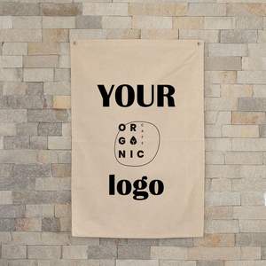 Bannière <span class=keywords><strong>de</strong></span> signalisation personnalisée en toile blanche beige, logo personnalisé, <span class=keywords><strong>nom</strong></span> <span class=keywords><strong>de</strong></span> l'entreprise - Product Image 5