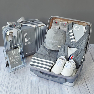 Tutina grigia di alta qualità in stile college per neonati maschi, giacca pieghevole per neonati in confezione <span class=keywords><strong>regalo</strong></span>, idea <span class=keywords><strong>regalo</strong></span> per bambini di un <span class=keywords><strong>anno</strong></span>. - Product Image 1