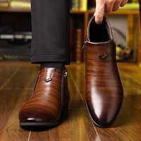 Mocasines de Hombre de Cuero Genuino de Alta Gama, Estilo Casual de Negocios, con Plataforma Grande y Caña Alta, Zapatos Clásicos de Oficina