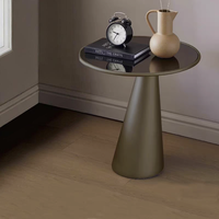 Meubles de salon de luxe pour la maison, table d'appoint ronde en fibre de verre avec plateau en verre trempé, table basse pour le salon