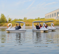 Bateau à pédales électrique en fibre de verre d'occasion, 2 et 4 places, modèle Duck Swan, pour loisirs et usage domestique