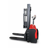 Nouveau chariot élévateur électrique 1,5 tonne pour intérieur, transpalette autoporté avec batterie au plomb-acide pour ateliers de réparation de machines