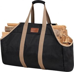 BSCI Custom Firewood Carrier Bag for Camping and Outdoor Use: Wood <b>Log</b> Match Bag Tote <b>Holder</b> for Storage - Product Image 1