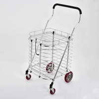 Nouveau chariot à courses de légumes de vente directe d'usine avec 4 roues silencieuses de PCS avec le panier d'achats de centre commercial de panier