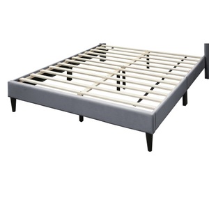 Elegant Modern Full Size Adjustable <b>Bed</b> Clean Lines Design Headboard 1pc Gray Chenille Upholstered Bedframe - Product Image 6