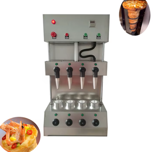 Macchina Elettrica Professionale per Coni Pizza in Acciaio Inox con 4 Stampi per Negozi di Snack - Product Image 2