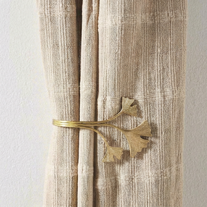 Modern Metal Ginkgo Leaf Curtain Holdbacks Decorative Window Accessories - Product Image 1