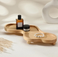 Plateau nuage moderne en bois à un niveau pour la décoration intérieure Plateau de présentation de bijoux en gros personnalisé avec technique de laque