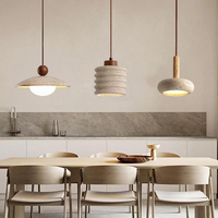 Luminaire suspendu en pierre naturelle travertin de style médiéval Wabi Sabi, luminaire de plafond LED pour îlot de cuisine, luminaire pour la maison, hôtel, décoration