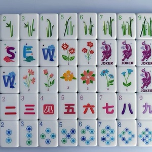 Juego de Mahjong Americano Portátil y Duradero de Melamina con 160 Fichas Modernas de Cuatro Capas para Viajes y Noches de Juego en Familia - Product Image 3
