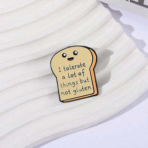 أنا أتحمل الكثير من الأشياء ولكن ليس دبابيس المينا الغلوتين لطيف الخبز الملابس حقيبة الظهر اكسسوارات الديكور للهدايا - Product Image 2