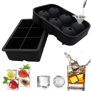 6 cavità Whiskey Ice Ball Maker stampo per cocktail Food grado facile rilascio sfera rotonda Silicone cubetto di ghiaccio vassoio