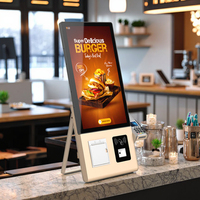 Au détail 23.8 pouces bureau intérieur Windows écran tactile lecteur de codes à barres Auto Checkout Restaurant système de commande kiosque libre-service