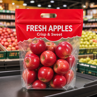 Sacs de conservation refermables en CPP de qualité alimentaire pour produits frais, avec poignée perforée et fermeture éclair transparente, pour pommes, oranges, légumes