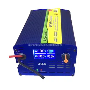 Cargador de batería de ácido de plomo de 12 voltios, dispositivo portátil e inteligente, cuatro fases, con pantalla digital, 12 V, 30A, fabricación China
