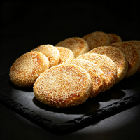 Pâtisserie chinoise faite à la main prête à consommer, salée et sucrée, au sésame, Shao Bing, pain plat pour le petit-déjeuner, HACCP, OEM, ODM