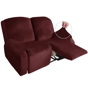 Housse de fauteuil lounge en velours extensible inclinable Ensemble de housse de canapé Housse de fauteuil inclinable pour siège inclinable