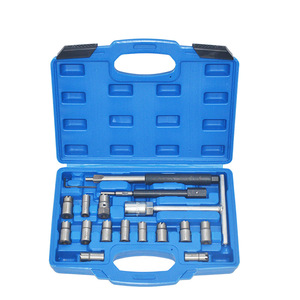 Juego de 17 Piezas para Limpiar Asientos de Inyectores Diésel, Juego de Herramientas de Reparación Automotriz de Acero Aleado con Enchufe de 1/2 Pulgada, Estuche Rígido - Product Image 1
