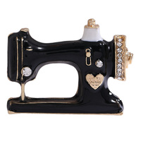Wowei noir rouge Machine à coudre forme broches broches couturière broche Badge fête bijoux vêtements décor accessoires cadeau