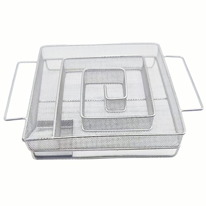 Plateau de fumage BBQ en acier inoxydable 304, maille soudée tissée, logo personnalisé OEM, forme M, pour barbecue au gaz ou au charbon, outil professionnel d'extérieur - Product Image 3