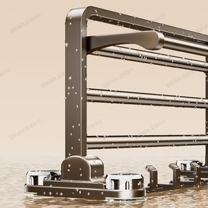 Juego de Toalleros de Succión LTONS en Gris Metálico, 4 Barras, Organizador de Baño Moderno, Sin Necesidad de Perforación - Product Image 3