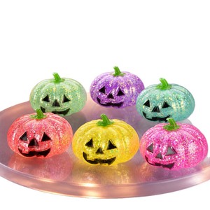 Juguete antiestrés de goma blanda con diseño de cabeza de calabaza de Halloween, novedoso, con purpurina, al por mayor, para descompresión transfronteriza - Product Image 5