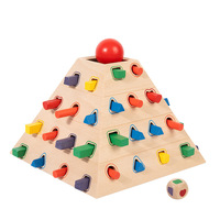 Jeu de pyramide en bois Montessori pour l'apprentissage des couleurs et des formes, adapté aux enfants de 2 à 4 ans et de 5 à 7 ans, écologique, pour la maison et l'école