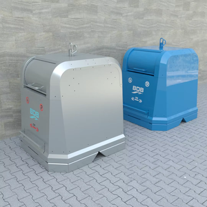 Contenedor de Basura BDB con Tapa Abierta, Tipo Prensado para Reciclaje, 3000 LT, Contenedor de Residuos Metálico Galvanizado para Exteriores, Modelo BDB.13000-A - Product Image 1