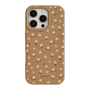 Custodia per telefono cellulare floreale in stile Ins antiurto TPU <span class=keywords><strong>Cover</strong></span> protettiva completa in Silicone per <span class=keywords><strong>iPhone</strong></span> 17 16 15 14 13 <span class=keywords><strong>Pro</strong></span> Plus marrone giallo - Product Image 3
