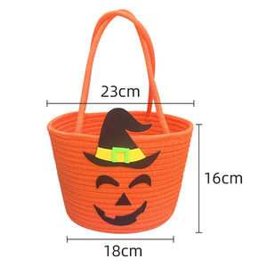 Cesto portaoggetti di Halloween-cestino di caramelle portatile per bambini fatto a mano regalo fai da te <span class=keywords><strong>Organizer</strong></span> dolcetto o scherzetto - Product Image 3
