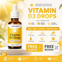 Gouttes de vitamine D3 liquides, complément alimentaire, marque privée, OEM, ODM, formule personnalisée, fabricant