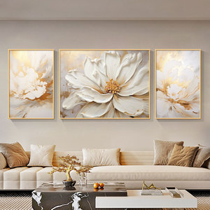 Tableau mural abstrait <span class=keywords><strong>moderne</strong></span> nordique avec <span class=keywords><strong>fleurs</strong></span> blanches, <span class=keywords><strong>peinture</strong></span> sur toile en porcelaine cristalline pour salon, affiches et impressions - Product Image 4