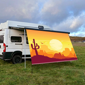 Auvent de camping pliable en toile de protection solaire à motif personnalisé en maille de conception moderne résistant aux UV pour toutes les saisons, <span class=keywords><strong>terrasse</strong></span>, pique-nique, événements - Product Image 1