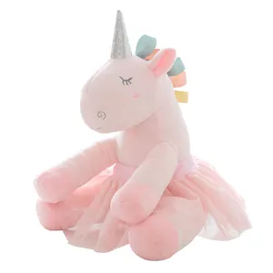 핑크 박제 동물 패션 사랑스러운 유니콘 플러시 장난감 공급 업체 장난감 도매 봉제 장난감 무료 샘플 사용자 정의 제조 업체