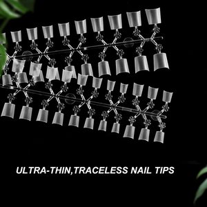 Medium <b>Nail</b> Tips Deep C Curve No C Curve Stiletto Oval Almond Coffin Matte Half Cover Tips - Product Image 3