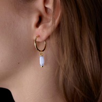 Pendentif en verre soufflé coloré, acier inoxydable plaqué or 18 carats PVD, pétales allongés, pour femmes