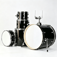 Batterie de percussions acoustiques professionnelles 5 pièces de haute qualité avec 3 cymbales, corps en métal et bois, supports en peuplier pour enregistrement en studio