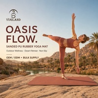 Tapete de Yoga Yugaland Ashtanga Pro de PU Lijado, Antidesgarros, con Base de Goma para Gimnasio y Fitness