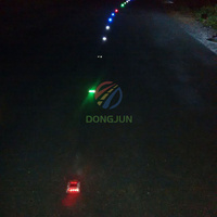 Marcador de Tráfico Solar LED de Aluminio para Carreteras, Tipo Ojo de Gato, con Reflector Prismático de Alta Intensidad y Visibilidad de Más de 500m