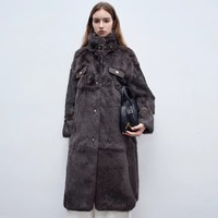 Manteau en fausse fourrure à col montant pour femme, style automne-hiver, élégant et polyvalent, confortable pour les trajets quotidiens