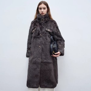 <span class=keywords><strong>Manteau</strong></span> en fausse fourrure à col montant pour femme, style automne-hiver, élégant et polyvalent, confortable pour les trajets quotidiens - Product Image 2