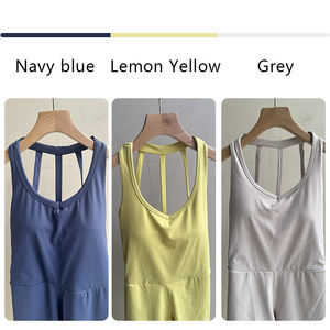 Gym Set Woman Jumpsuit Workout Fit <strong>Ladies</strong> Nude Soft Beauty Open Back Sexy Bodysuits Exercise <strong>Trainer</strong> Yoga Short Overall Custom - Product Image 2