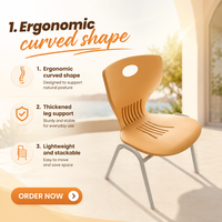 Chaise de formation empilable économique, vente en gros d'usine, ensemble chaise de bureau d'étude pour étudiants, mobilier scolaire