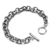 Bracelet pour homme tendance en acier inoxydable électroplaqué avec fermoir OT, esthétique minimaliste cool-girl