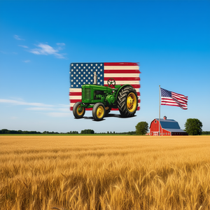 Camiseta de manga larga Farmer Tractor Usa Flag 4th Of July - Product Image 3