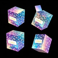 Boîte d'emballage carrée en PVC/PET écologique, effet laser, revêtement UV, lamination brillante, gaufrage, bijoux haut de gamme, soins de la peau, cadeau