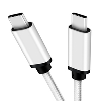 Kabel Data pengisi daya cepat, kabel pengisian daya Cepat 3A nilon kepang PD 60w USB 3.0 USB C ke USB C untuk Android