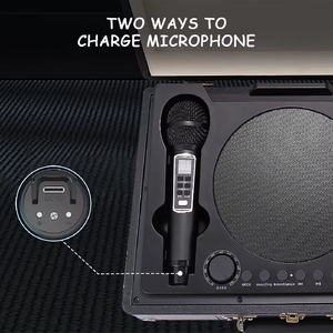 Không dây cho <span class=keywords><strong>Bluetooth</strong></span> Karaoke Microphone loa cho rạp hát tại nhà bên tweeter loại pin máy tính tương thích cho màu xanh - Product Image 4